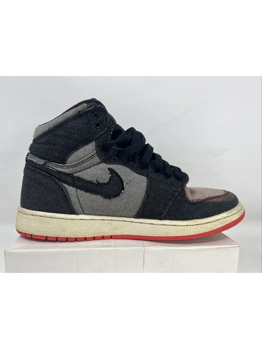 Nike Air Jordan 1 Retro Alarming Canvas Denim 440563-002 Youth Sz 7Y womens 8.5